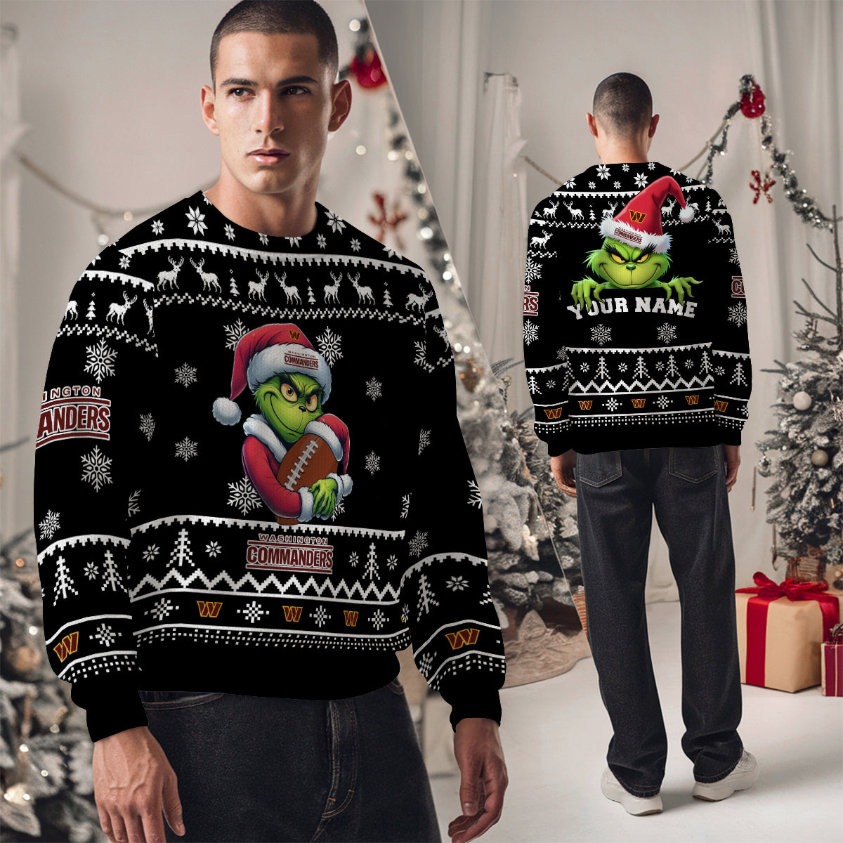 Washington Commanders Premium Ugly Christmas Sweater Limited Edition AZHGUSW000016Black