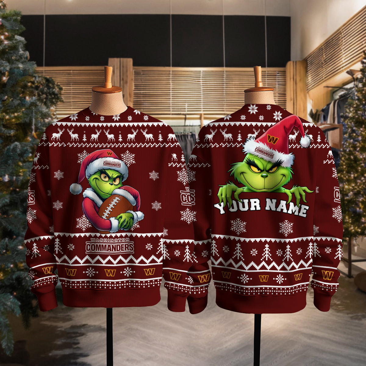 Washington Commanders Premium Ugly Christmas Sweater Limited Edition AZHGUSW000016TeamColor