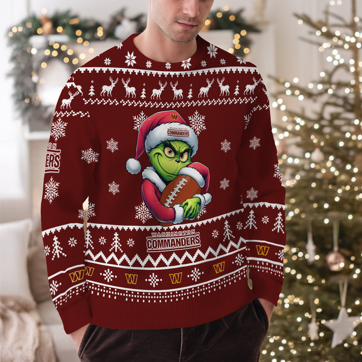 Washington Commanders Premium Ugly Christmas Sweater Limited Edition AZHGUSW000016TeamColor