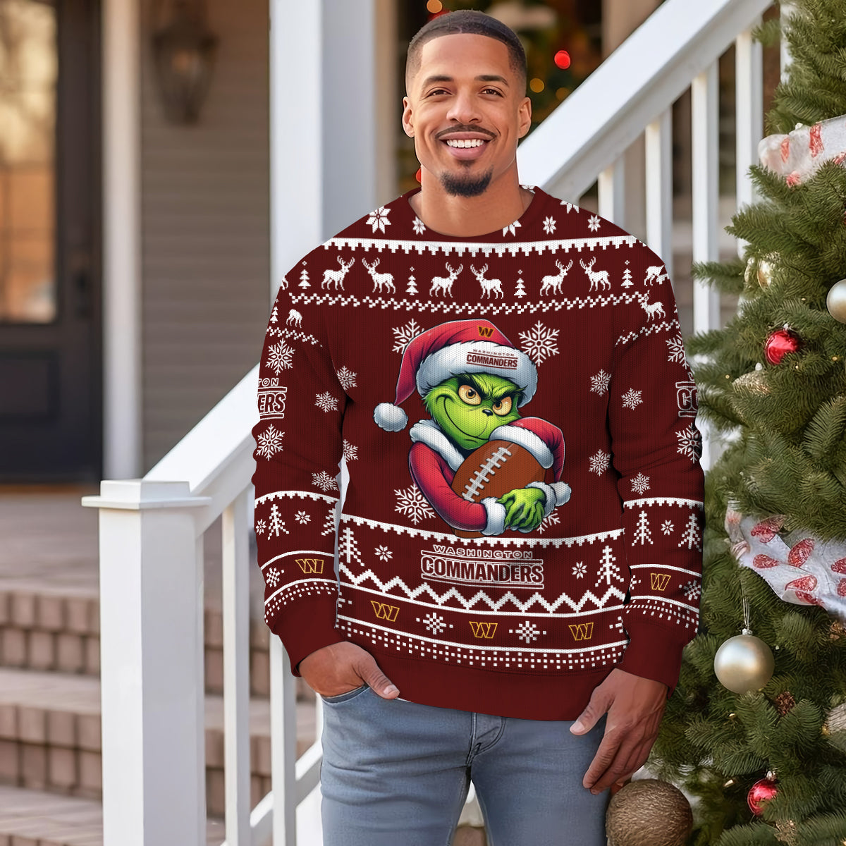 Washington Commanders Premium Ugly Christmas Sweater Limited Edition AZHGUSW000016TeamColor