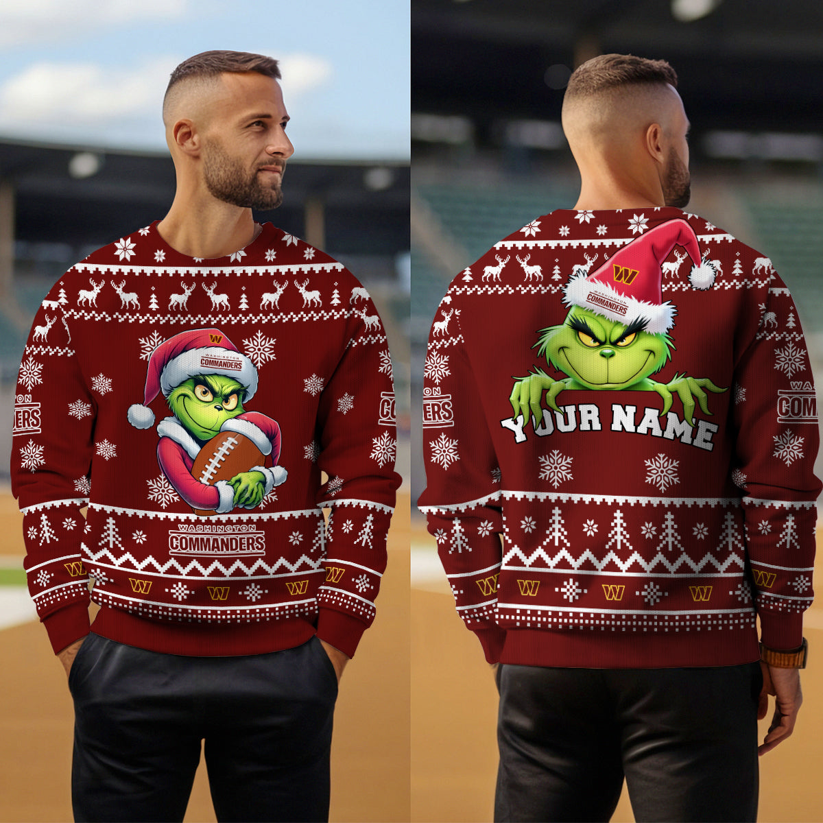 Washington Commanders Premium Ugly Christmas Sweater Limited Edition AZHGUSW000016TeamColor