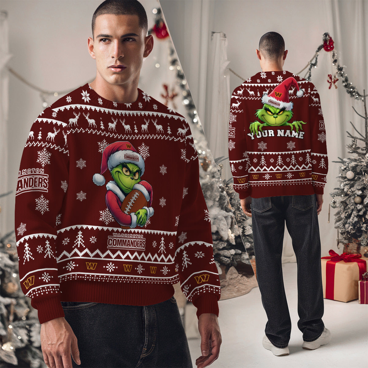 Washington Commanders Premium Ugly Christmas Sweater Limited Edition AZHGUSW000016TeamColor