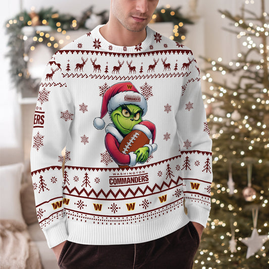 Washington Commanders Premium Ugly Christmas Sweater Limited Edition AZHGUSW000016White