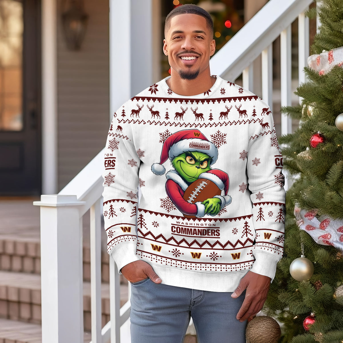 Washington Commanders Premium Ugly Christmas Sweater Limited Edition AZHGUSW000016White
