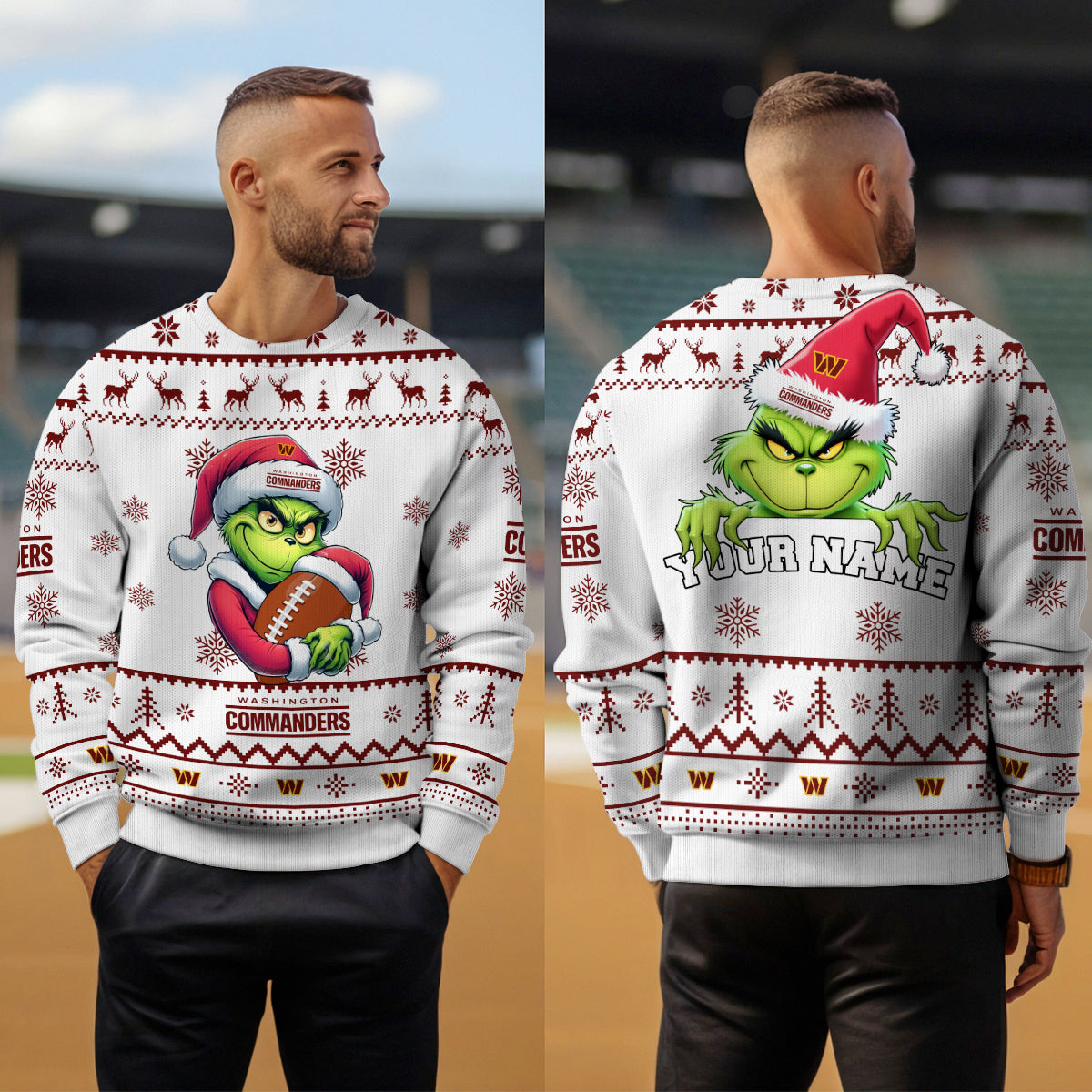 Washington Commanders Premium Ugly Christmas Sweater Limited Edition AZHGUSW000016White