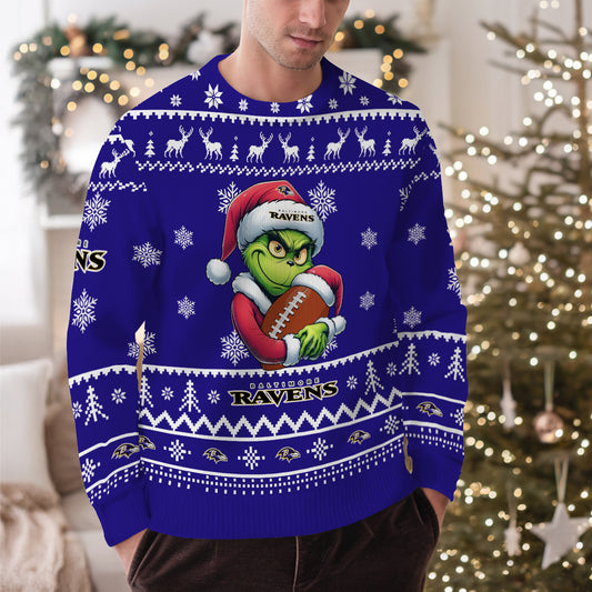 Baltimore Ravens Premium Ugly Christmas Sweater Limited Edition AZHGUSW000017TeamColor
