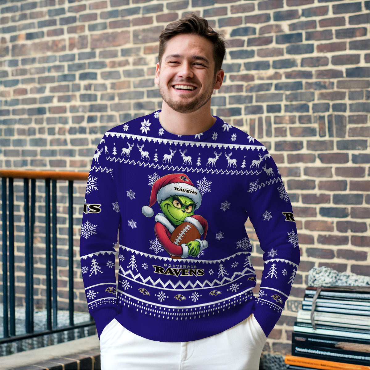 Baltimore Ravens Premium Ugly Christmas Sweater Limited Edition AZHGUSW000017TeamColor