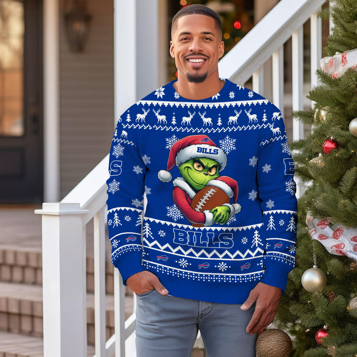 Buffalo Bills Premium Ugly Christmas Sweater Limited Edition AZHGUSW000018TeamColor