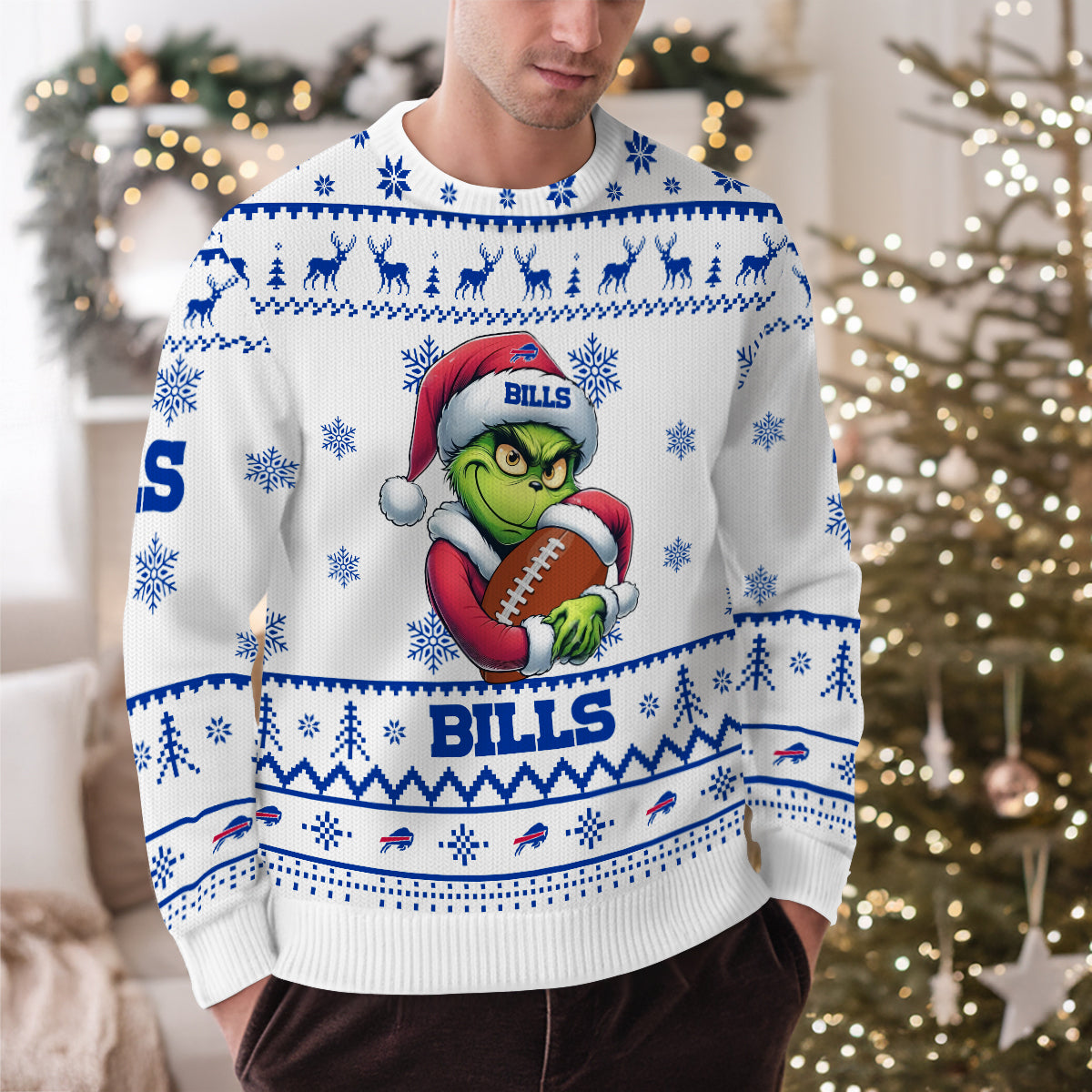 Buffalo Bills Premium Ugly Christmas Sweater Limited Edition AZHGUSW000018White
