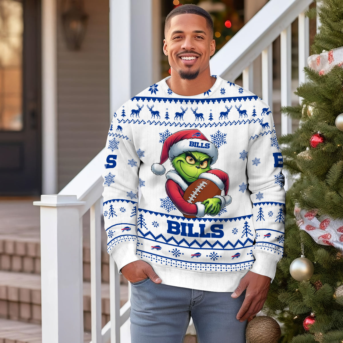 Buffalo Bills Premium Ugly Christmas Sweater Limited Edition AZHGUSW000018White