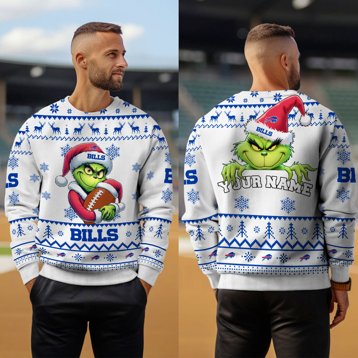 Buffalo Bills Premium Ugly Christmas Sweater Limited Edition AZHGUSW000018White