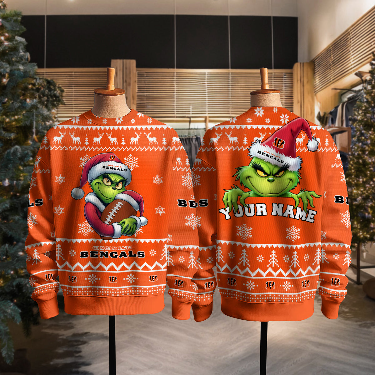 Cincinnati Bengals Premium Ugly Christmas Sweater Limited Edition AZHGUSW000019TeamColor