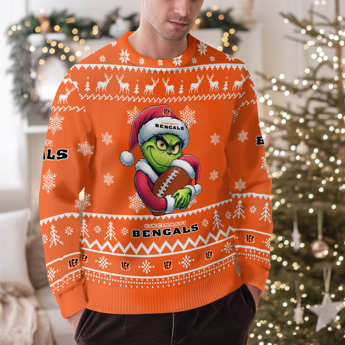 Cincinnati Bengals Premium Ugly Christmas Sweater Limited Edition AZHGUSW000019TeamColor