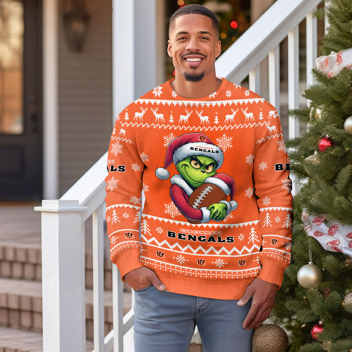 Cincinnati Bengals Premium Ugly Christmas Sweater Limited Edition AZHGUSW000019TeamColor