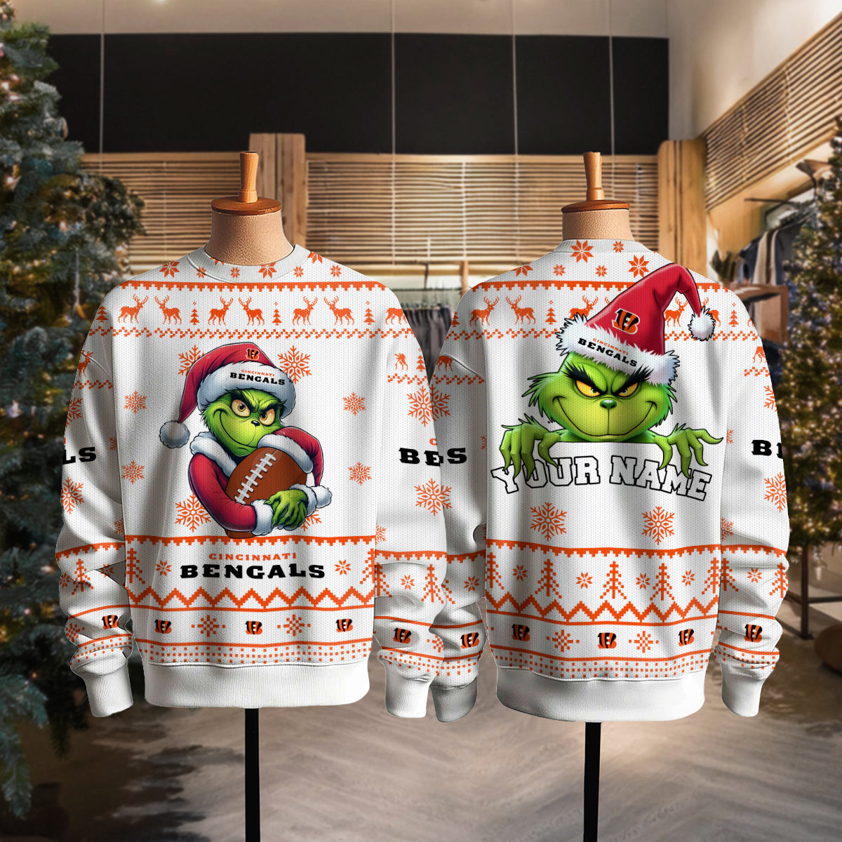 Cincinnati Bengals Premium Ugly Christmas Sweater Limited Edition AZHGUSW000019White