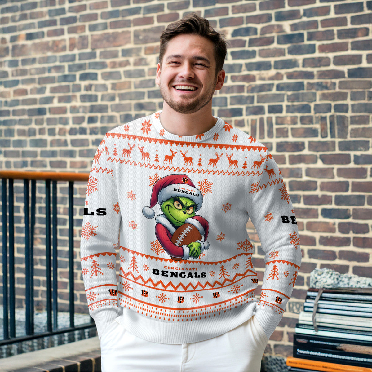 Cincinnati Bengals Premium Ugly Christmas Sweater Limited Edition AZHGUSW000019White