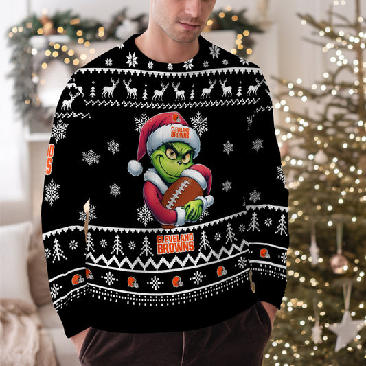 Cleveland Browns Premium Ugly Christmas Sweater Limited Edition AZHGUSW000020Black