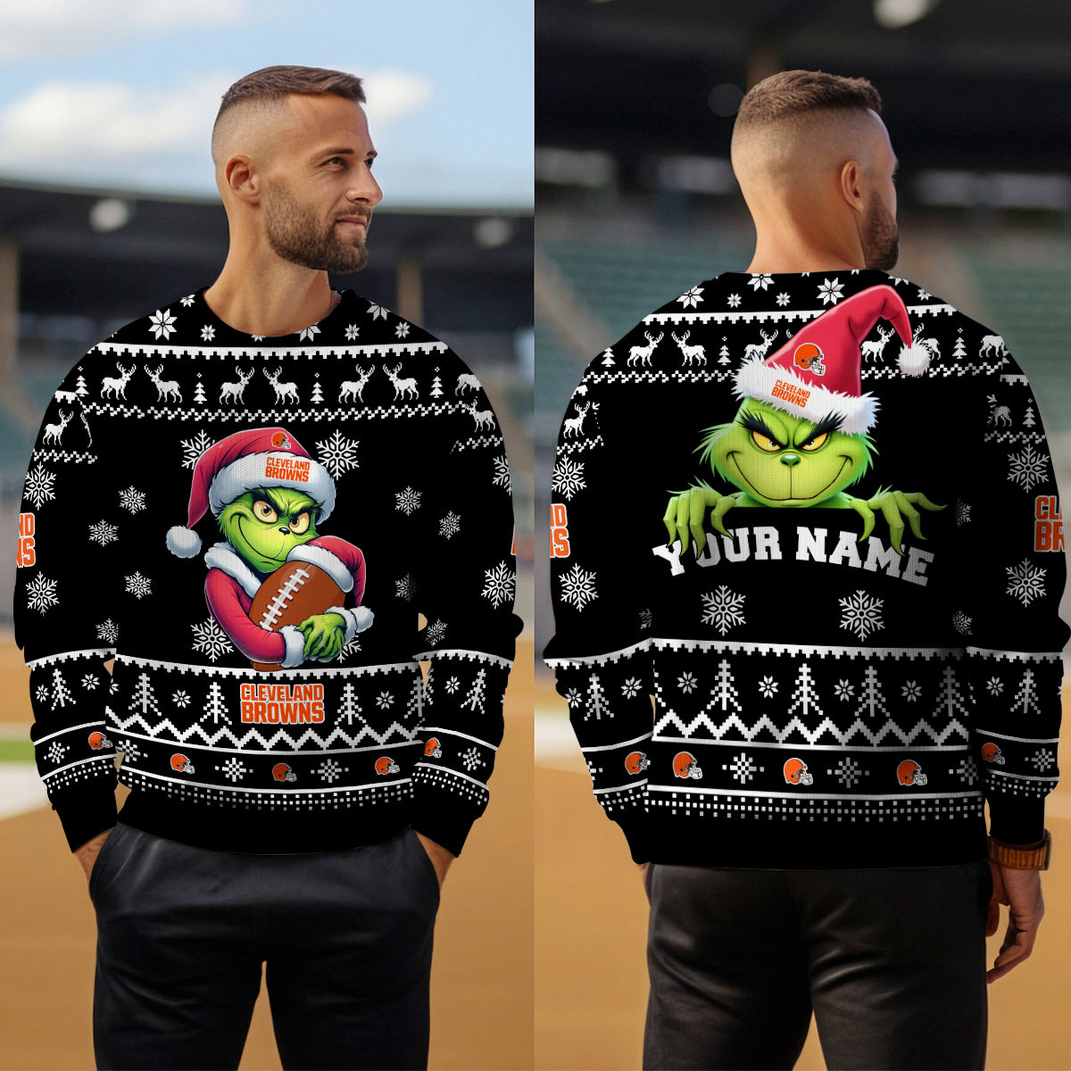 Cleveland Browns Premium Ugly Christmas Sweater Limited Edition AZHGUSW000020Black