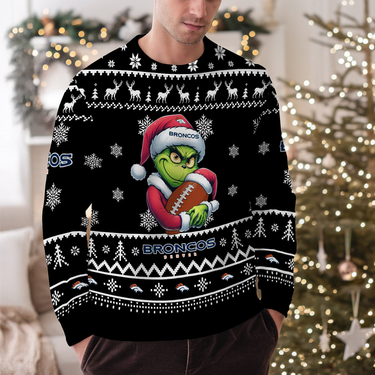 Denver Broncos Premium Ugly Christmas Sweater Limited Edition AZHGUSW000021Black