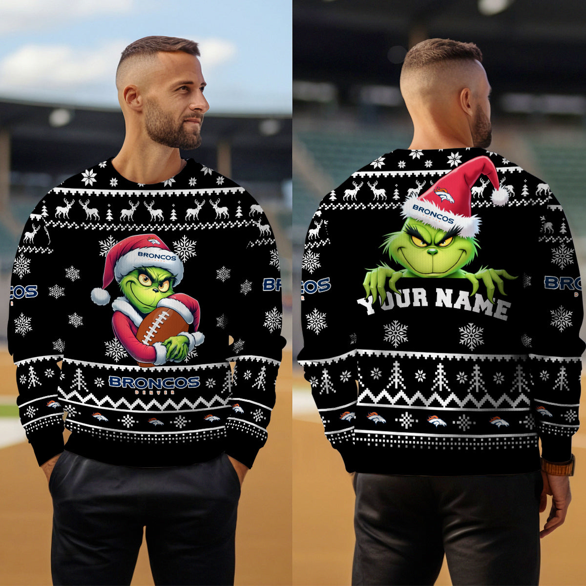 Denver Broncos Premium Ugly Christmas Sweater Limited Edition AZHGUSW000021Black