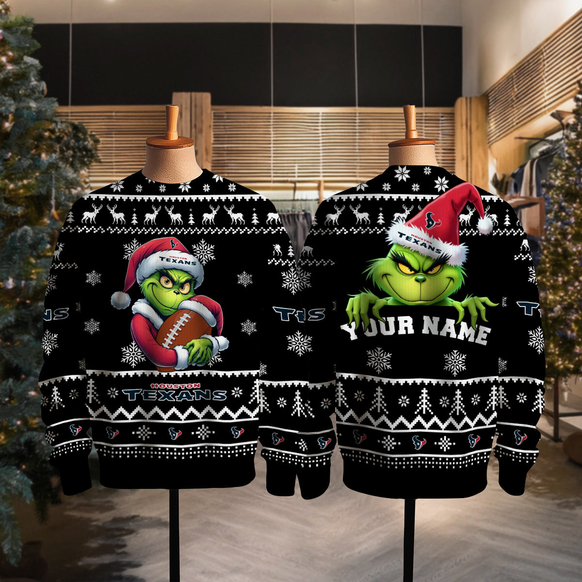 Houston Texans Premium Ugly Christmas Sweater Limited Edition AZHGUSW000022Black