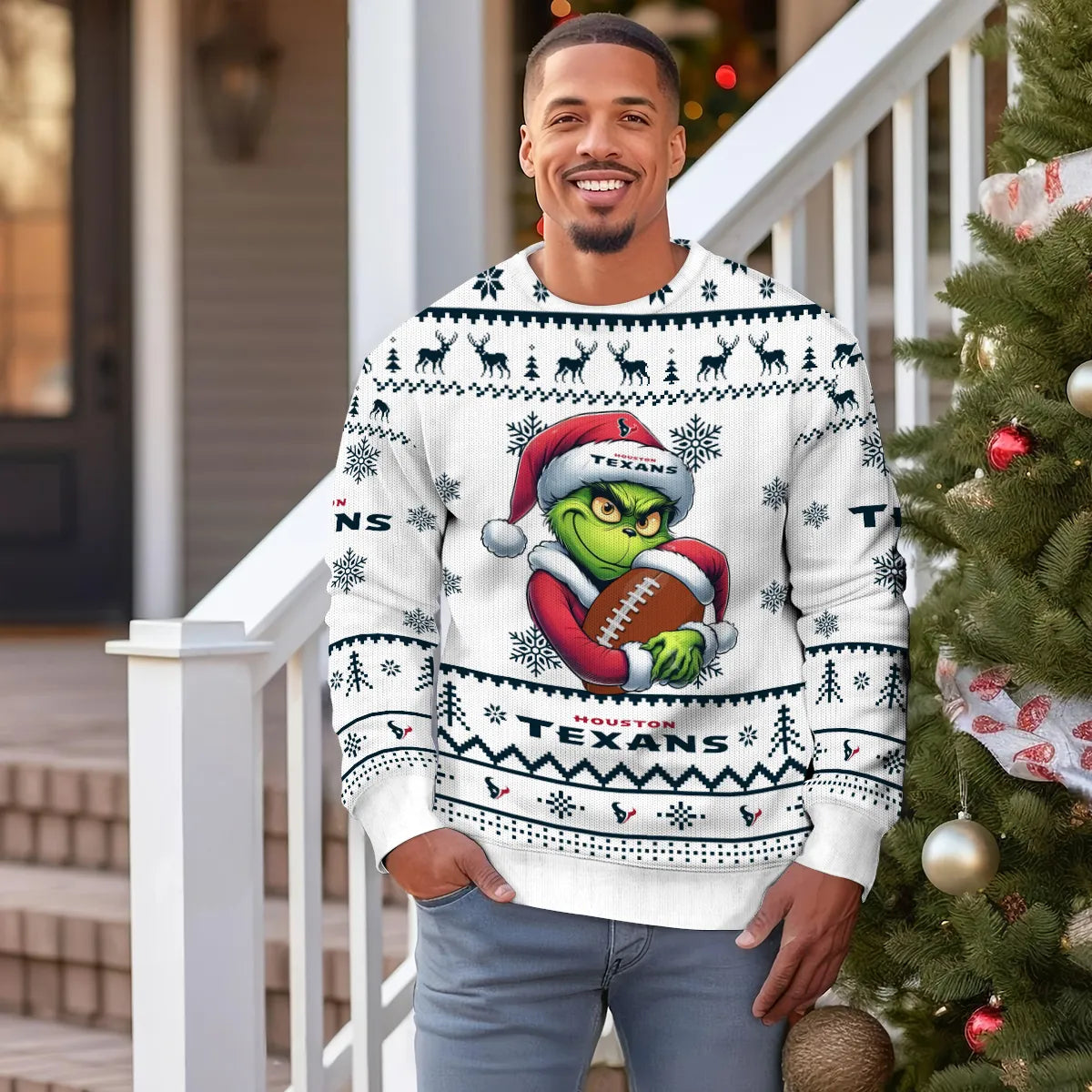 Houston Texans Premium Ugly Christmas Sweater Limited Edition AZHGUSW000022White