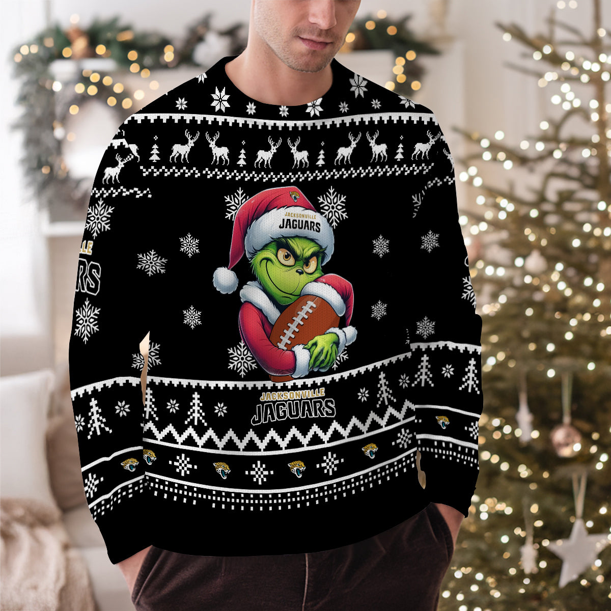 Jacksonville Jaguars Premium Ugly Christmas Sweater Limited Edition AZHGUSW000024Black