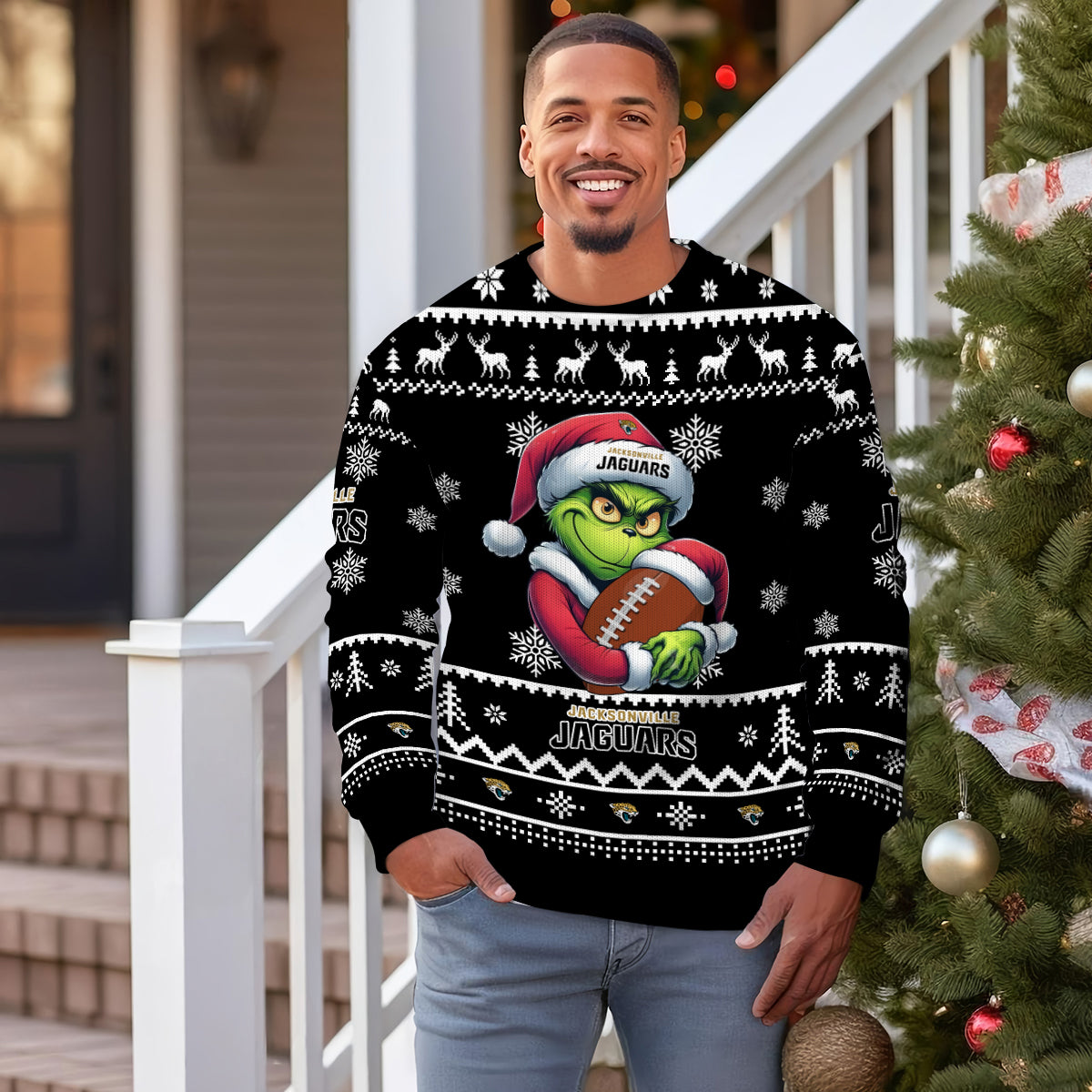 Jacksonville Jaguars Premium Ugly Christmas Sweater Limited Edition AZHGUSW000024Black