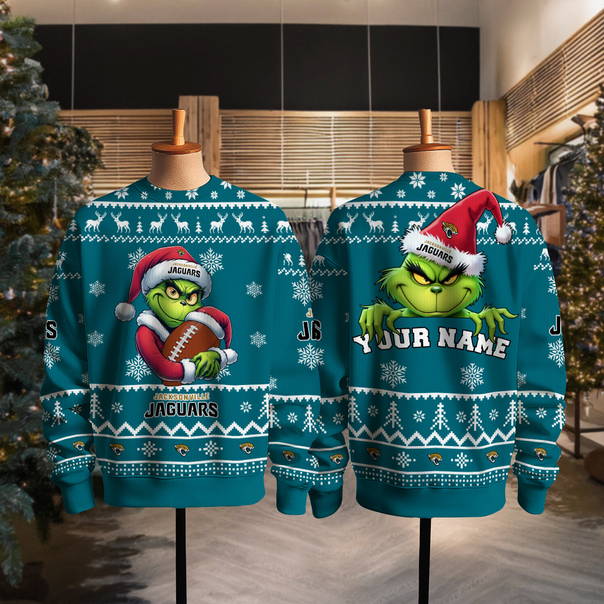 Jacksonville Jaguars Premium Ugly Christmas Sweater Limited Edition AZHGUSW000024TeamColor