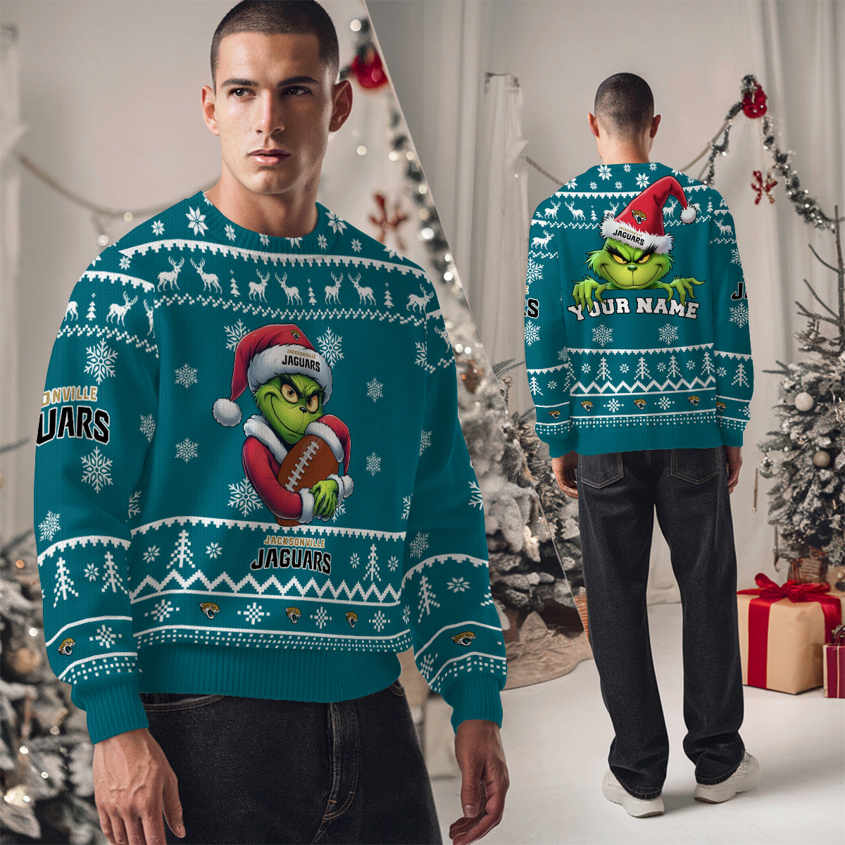 Jacksonville Jaguars Premium Ugly Christmas Sweater Limited Edition AZHGUSW000024TeamColor