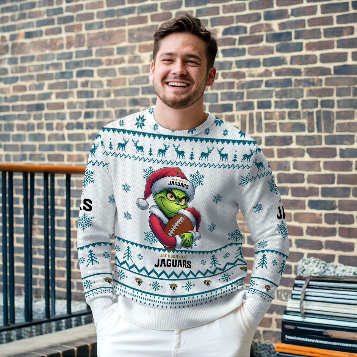 Jacksonville Jaguars Premium Ugly Christmas Sweater Limited Edition AZHGUSW000024White