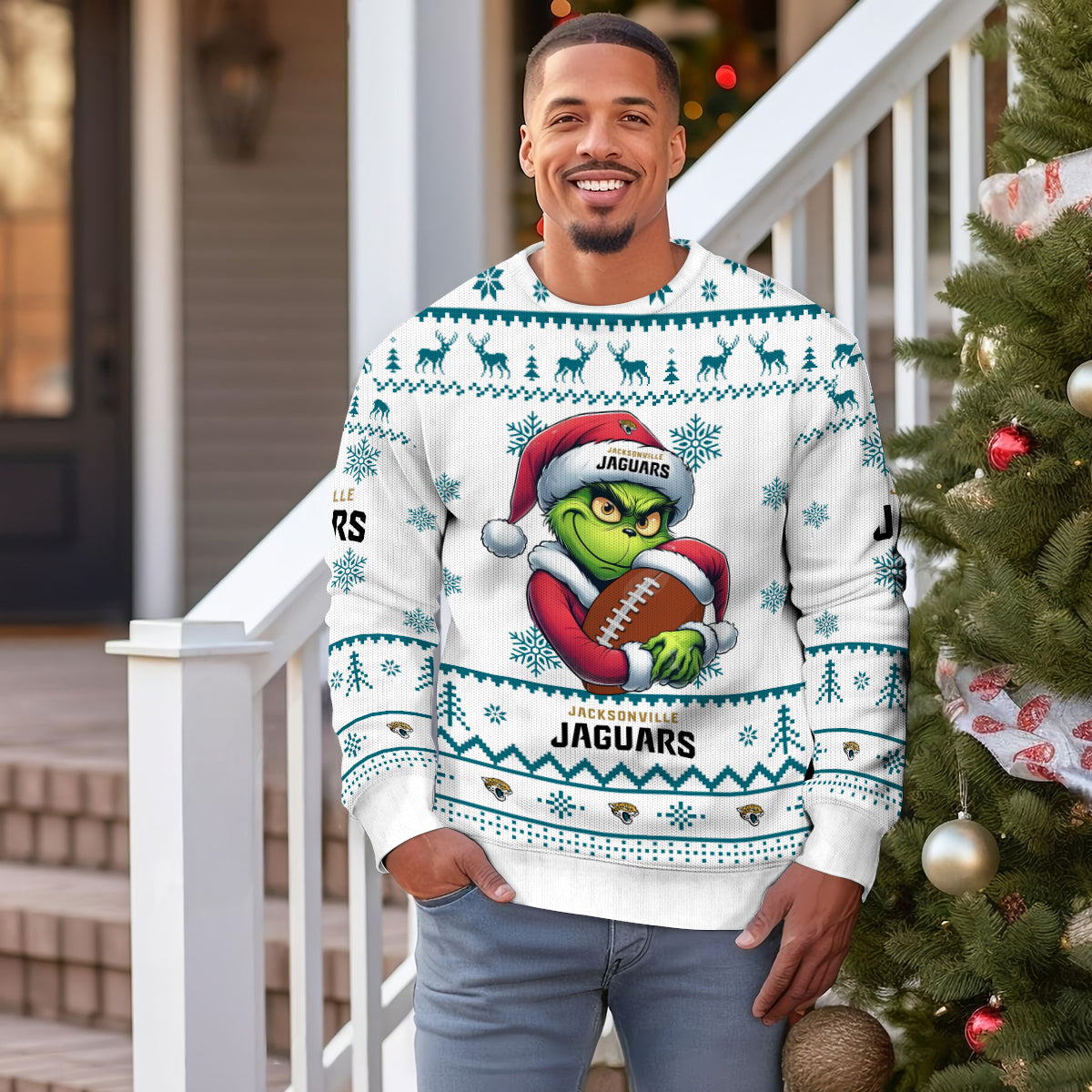 Jacksonville Jaguars Premium Ugly Christmas Sweater Limited Edition AZHGUSW000024White