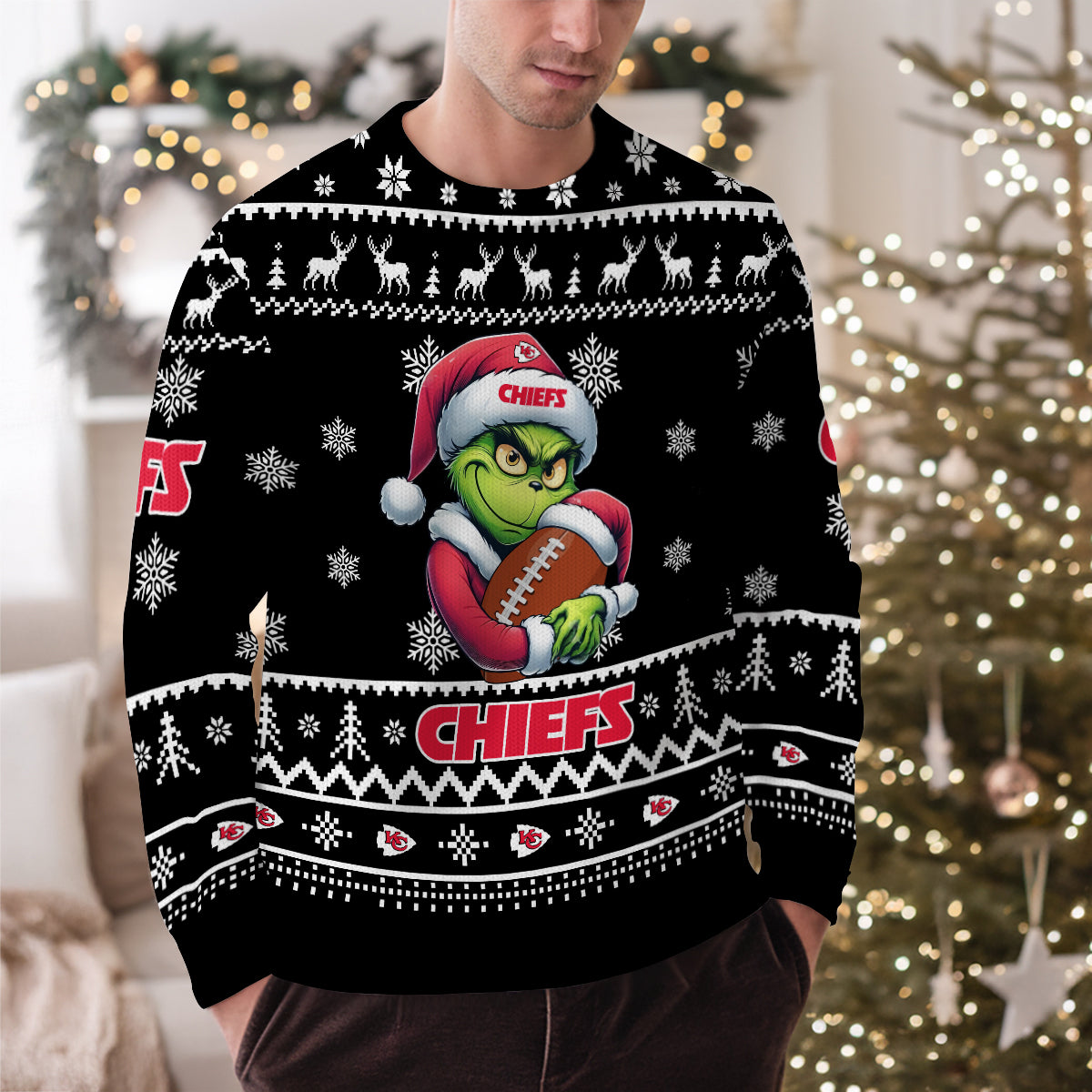 Kansas City Chiefs Premium Ugly Christmas Sweater Limited Edition AZHGUSW000025Black