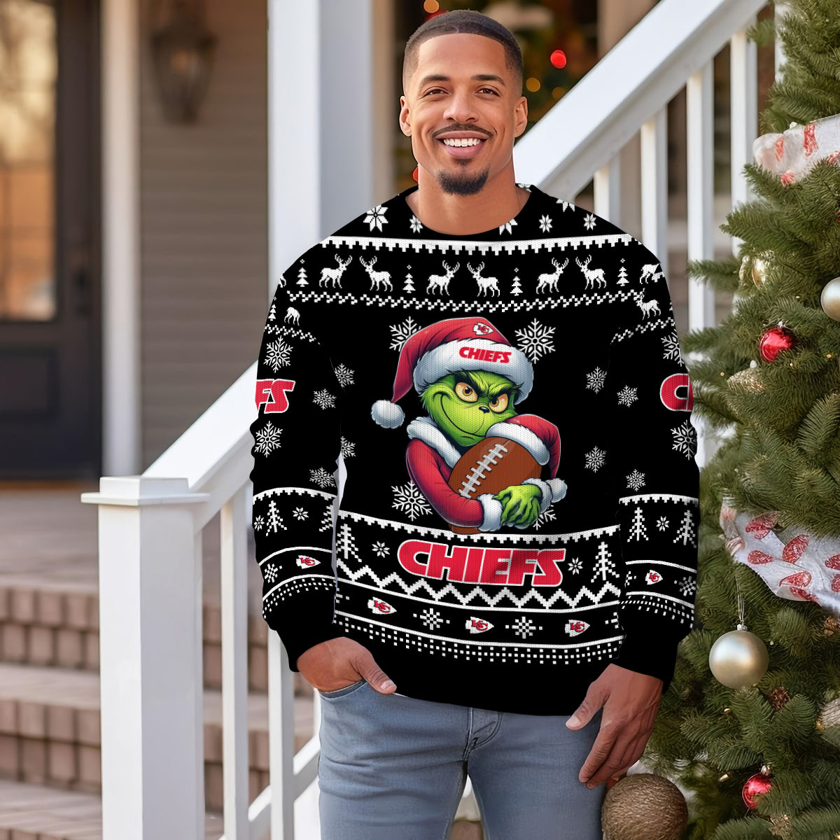 Kansas City Chiefs Premium Ugly Christmas Sweater Limited Edition AZHGUSW000025Black