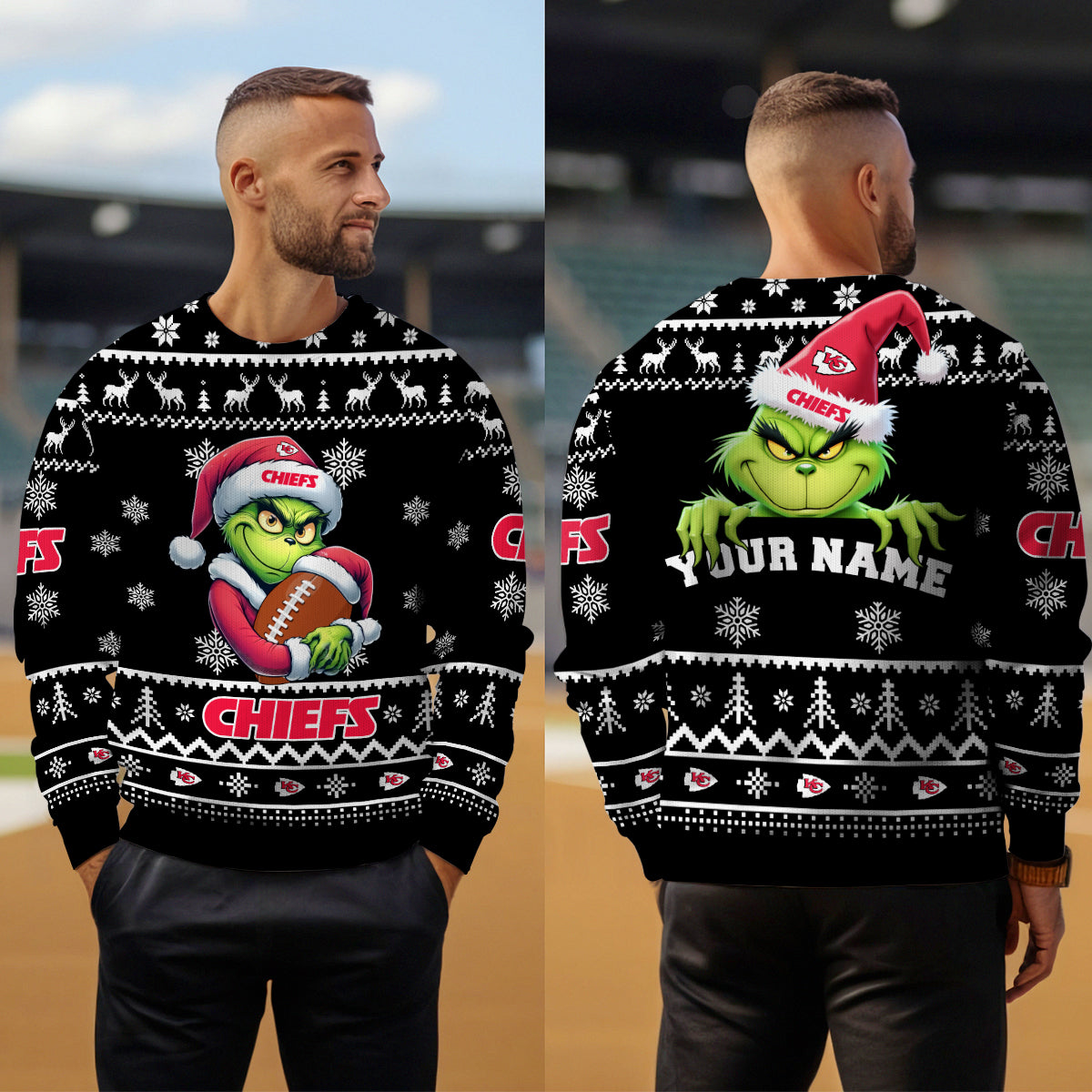 Kansas City Chiefs Premium Ugly Christmas Sweater Limited Edition AZHGUSW000025Black