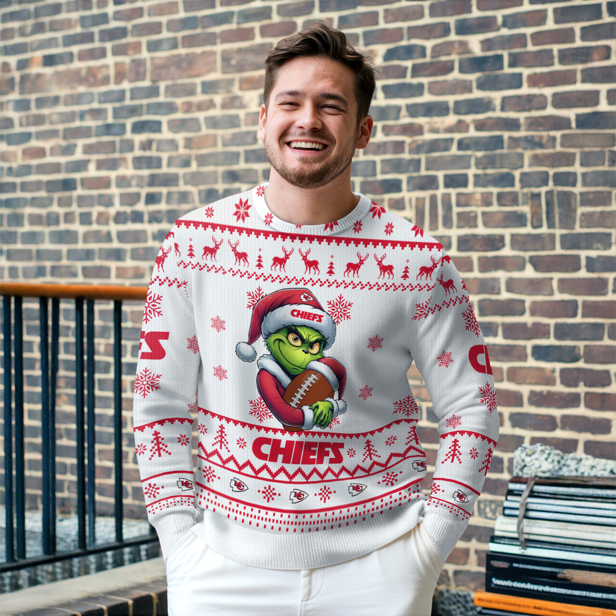 Kansas City Chiefs Premium Ugly Christmas Sweater Limited Edition AZHGUSW000025White