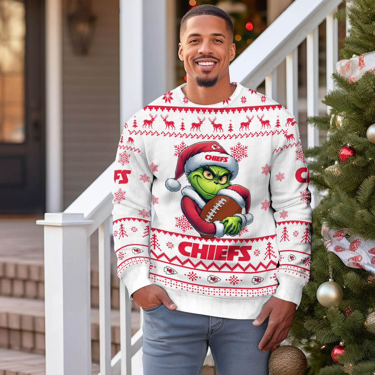 Kansas City Chiefs Premium Ugly Christmas Sweater Limited Edition AZHGUSW000025White
