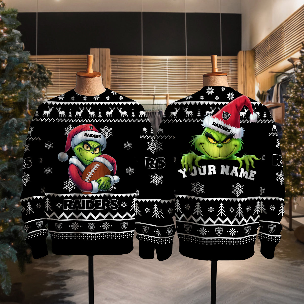 Las Vegas Raiders Premium Ugly Christmas Sweater Limited Edition AZHGUSW000026Black
