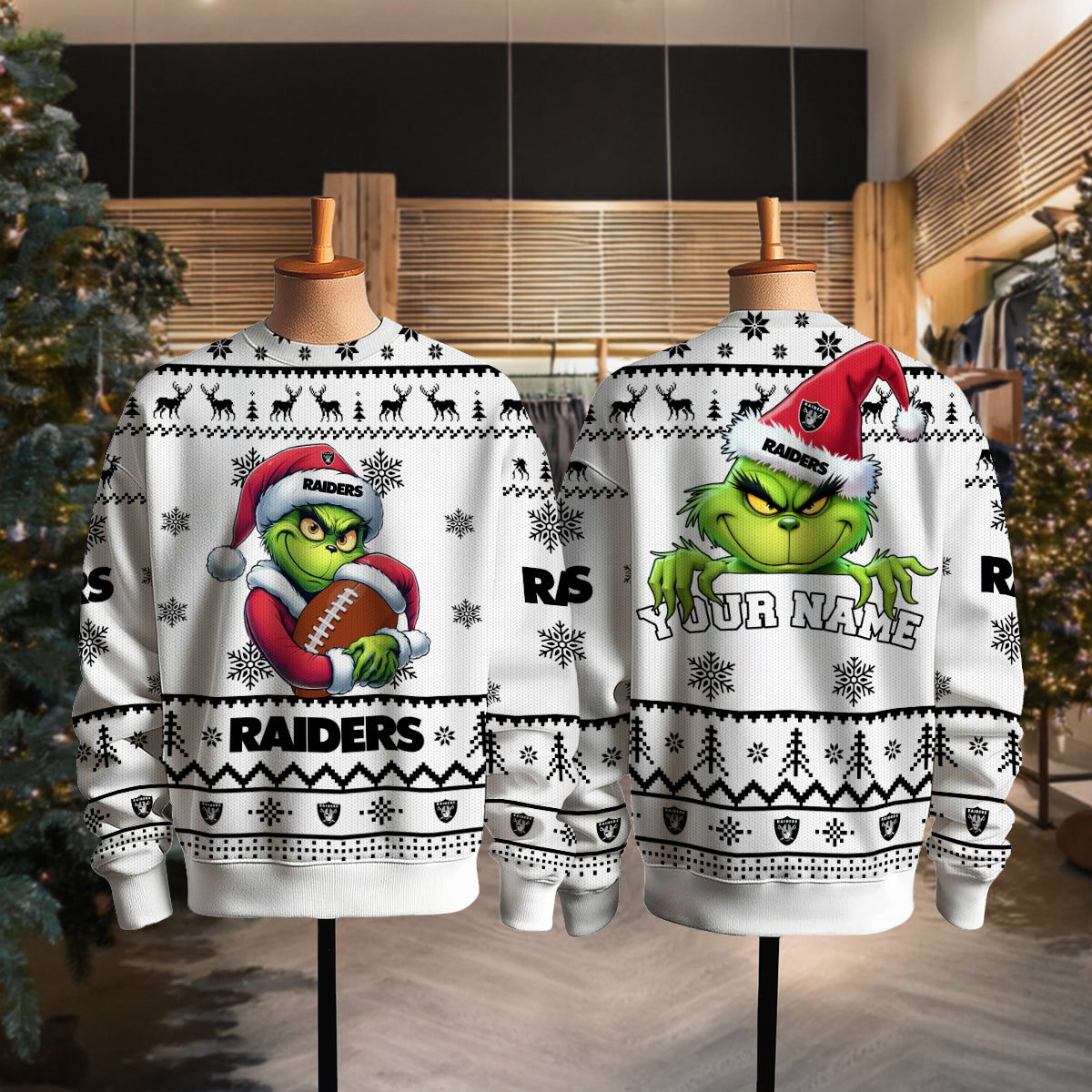 Las Vegas Raiders Premium Ugly Christmas Sweater Limited Edition AZHGUSW000026White