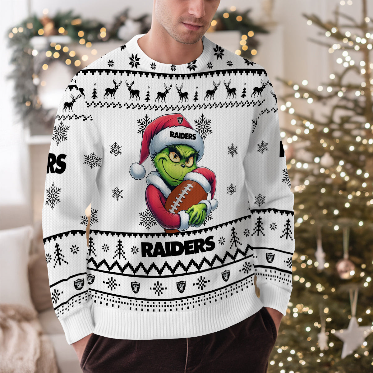 Las Vegas Raiders Premium Ugly Christmas Sweater Limited Edition AZHGUSW000026White