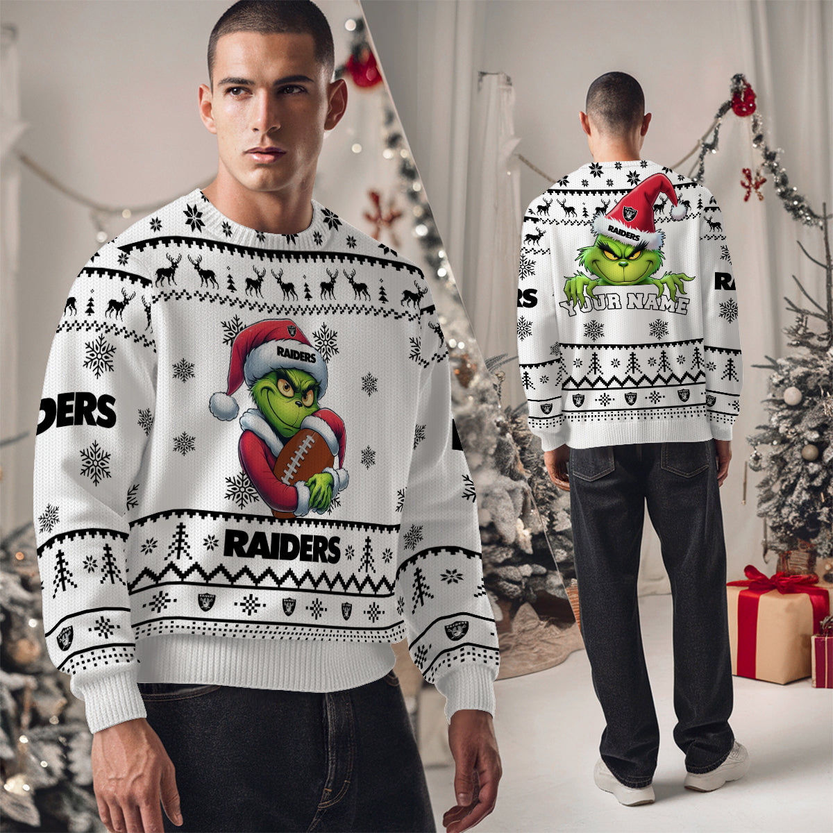 Las Vegas Raiders Premium Ugly Christmas Sweater Limited Edition AZHGUSW000026White
