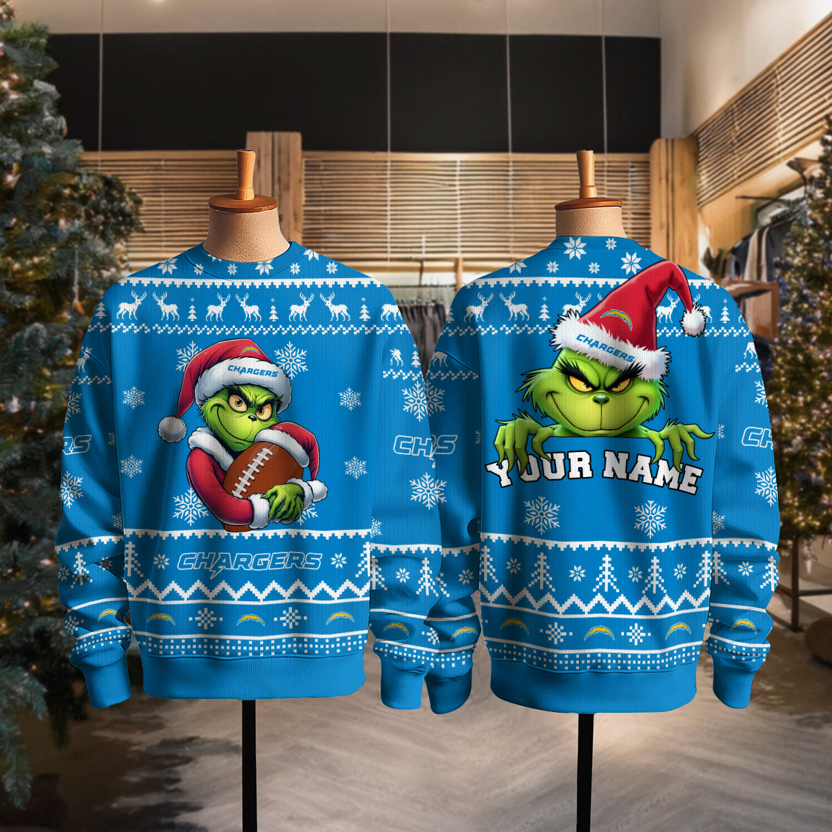 Los Angeles Chargers Premium Ugly Christmas Sweater Limited Edition AZHGUSW000027TeamColor
