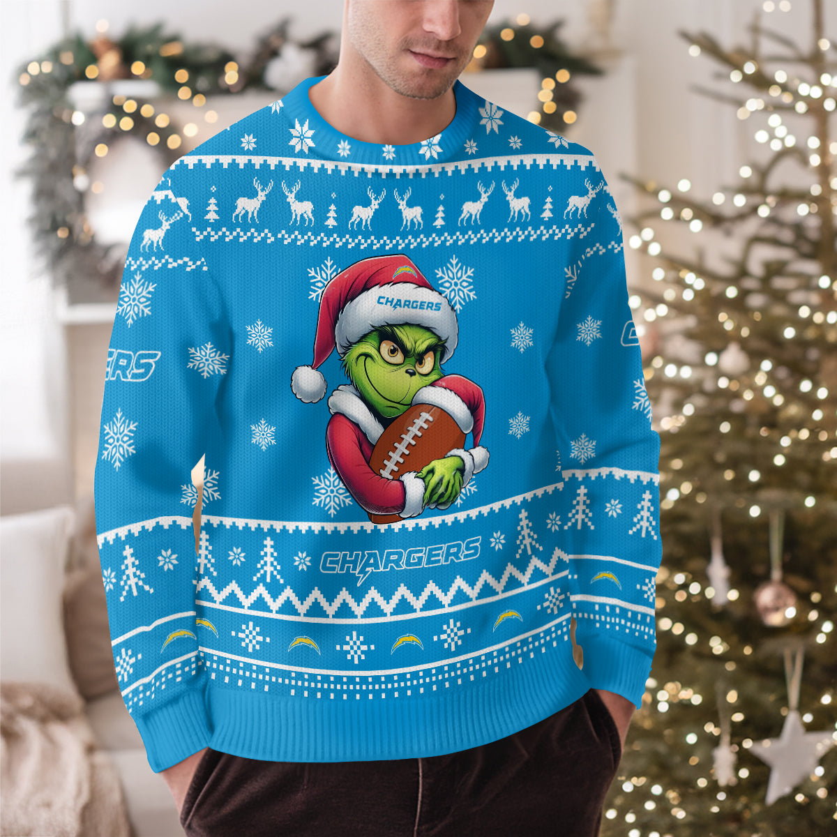 Los Angeles Chargers Premium Ugly Christmas Sweater Limited Edition AZHGUSW000027TeamColor