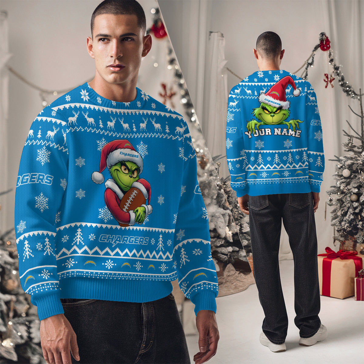 Los Angeles Chargers Premium Ugly Christmas Sweater Limited Edition AZHGUSW000027TeamColor