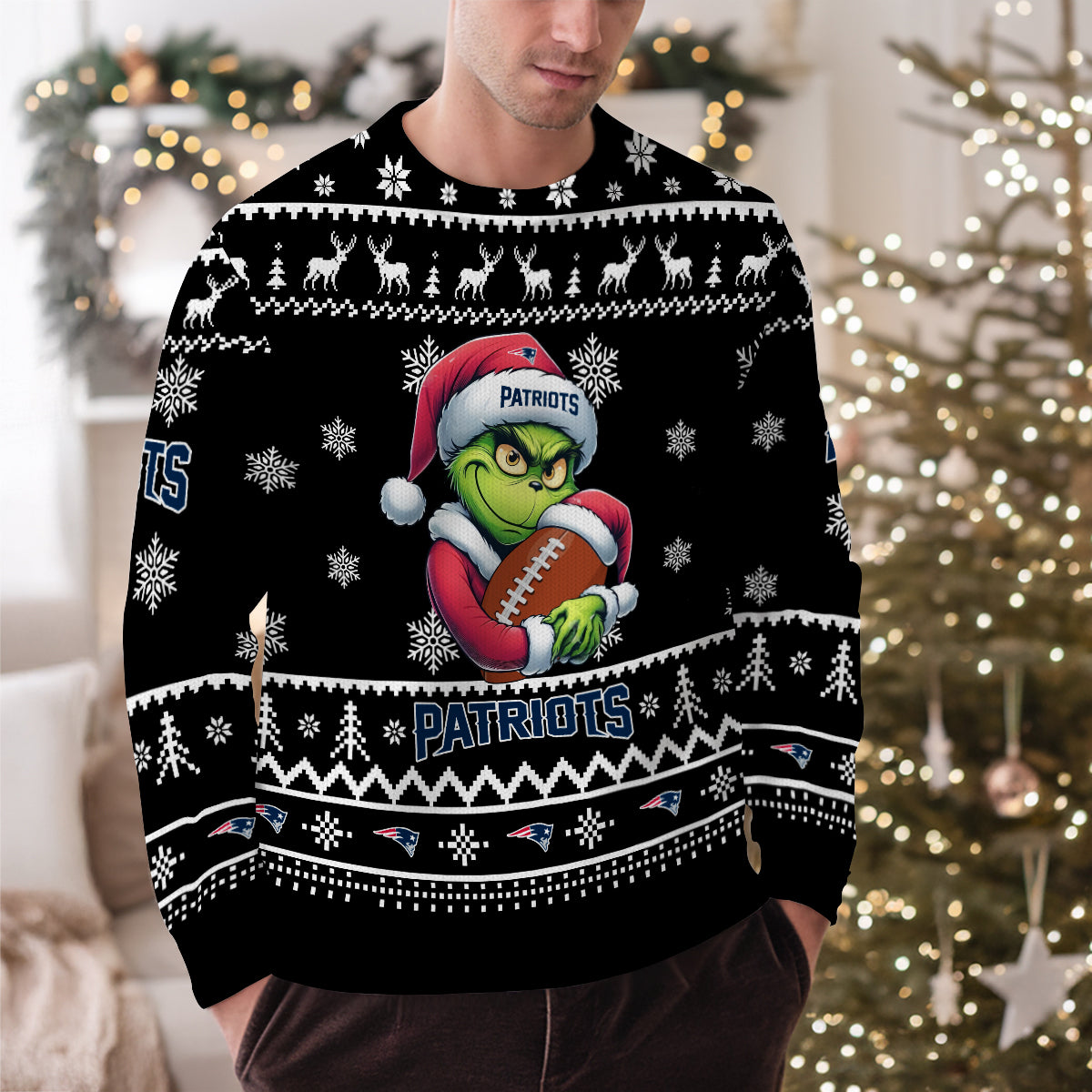 New England Patriots Premium Ugly Christmas Sweater Limited Edition AZHGUSW000029Black