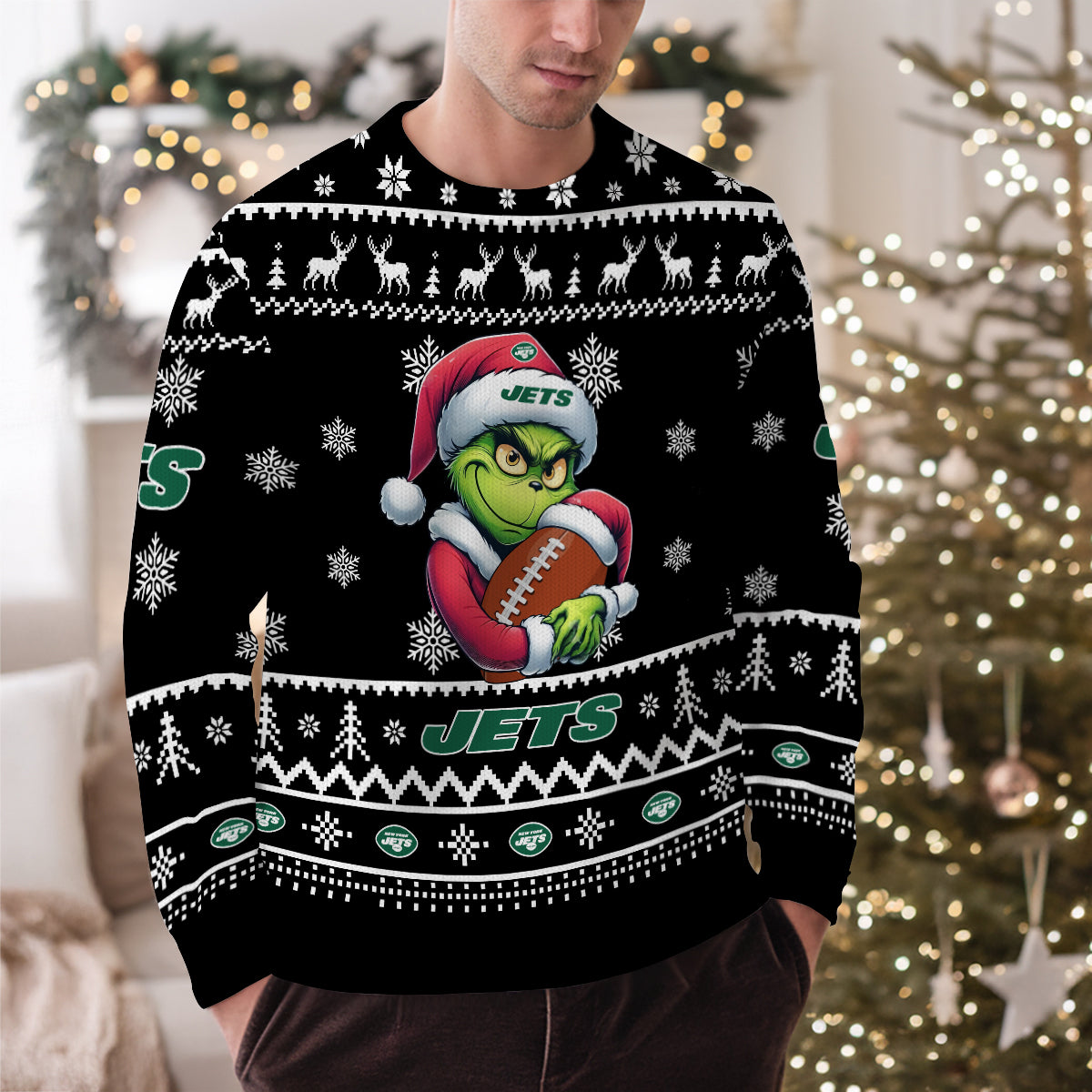 New York Jets Premium Ugly Christmas Sweater Limited Edition AZHGUSW000030Black