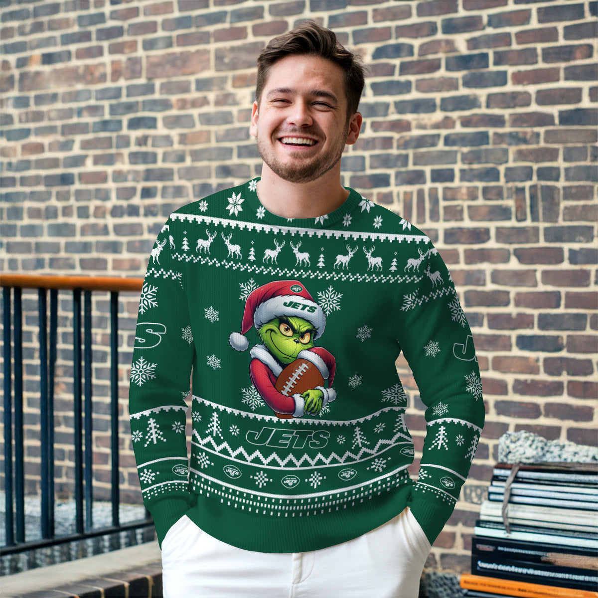 New York Jets Premium Ugly Christmas Sweater Limited Edition AZHGUSW000030TeamColor