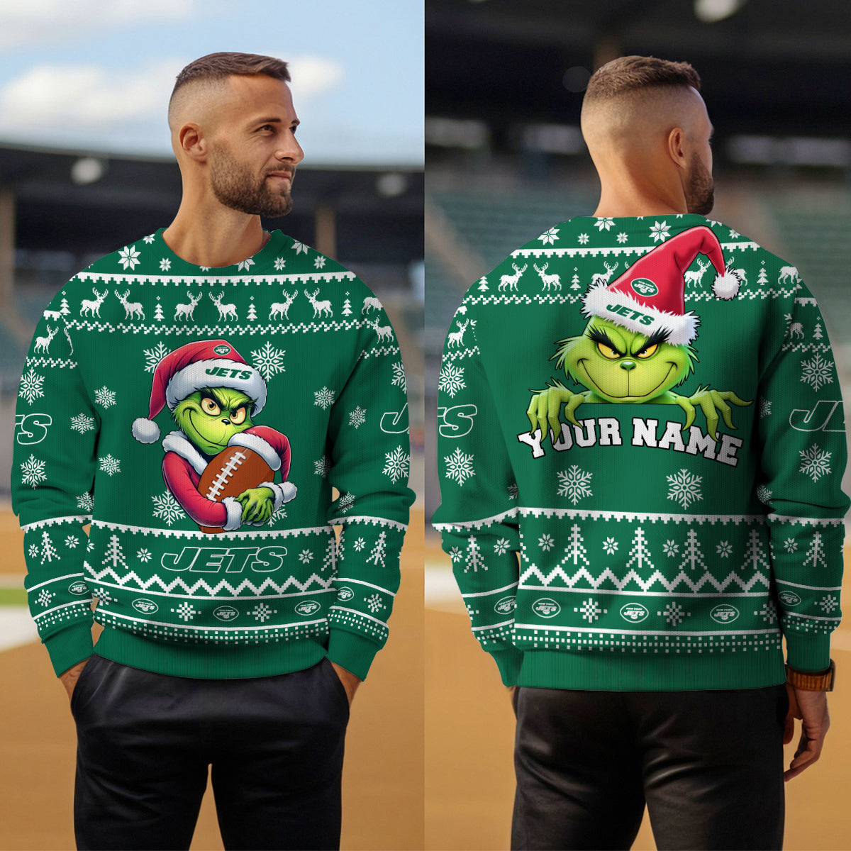 New York Jets Premium Ugly Christmas Sweater Limited Edition AZHGUSW000030TeamColor