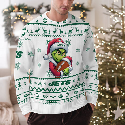 New York Jets Premium Ugly Christmas Sweater Limited Edition AZHGUSW000030White