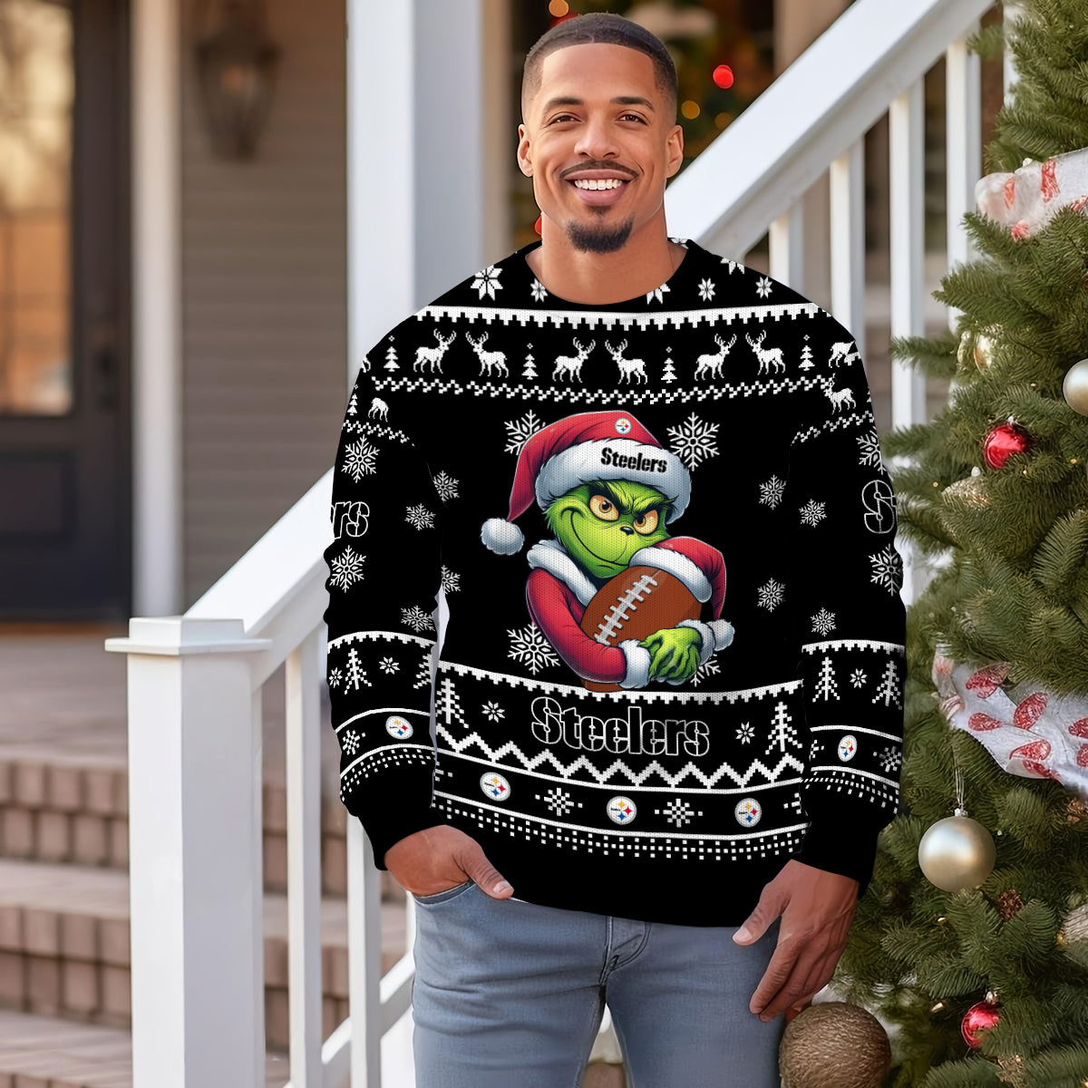 Pittsburgh Steelers Premium Ugly Christmas Sweater Limited Edition AZHGUSW000031Black